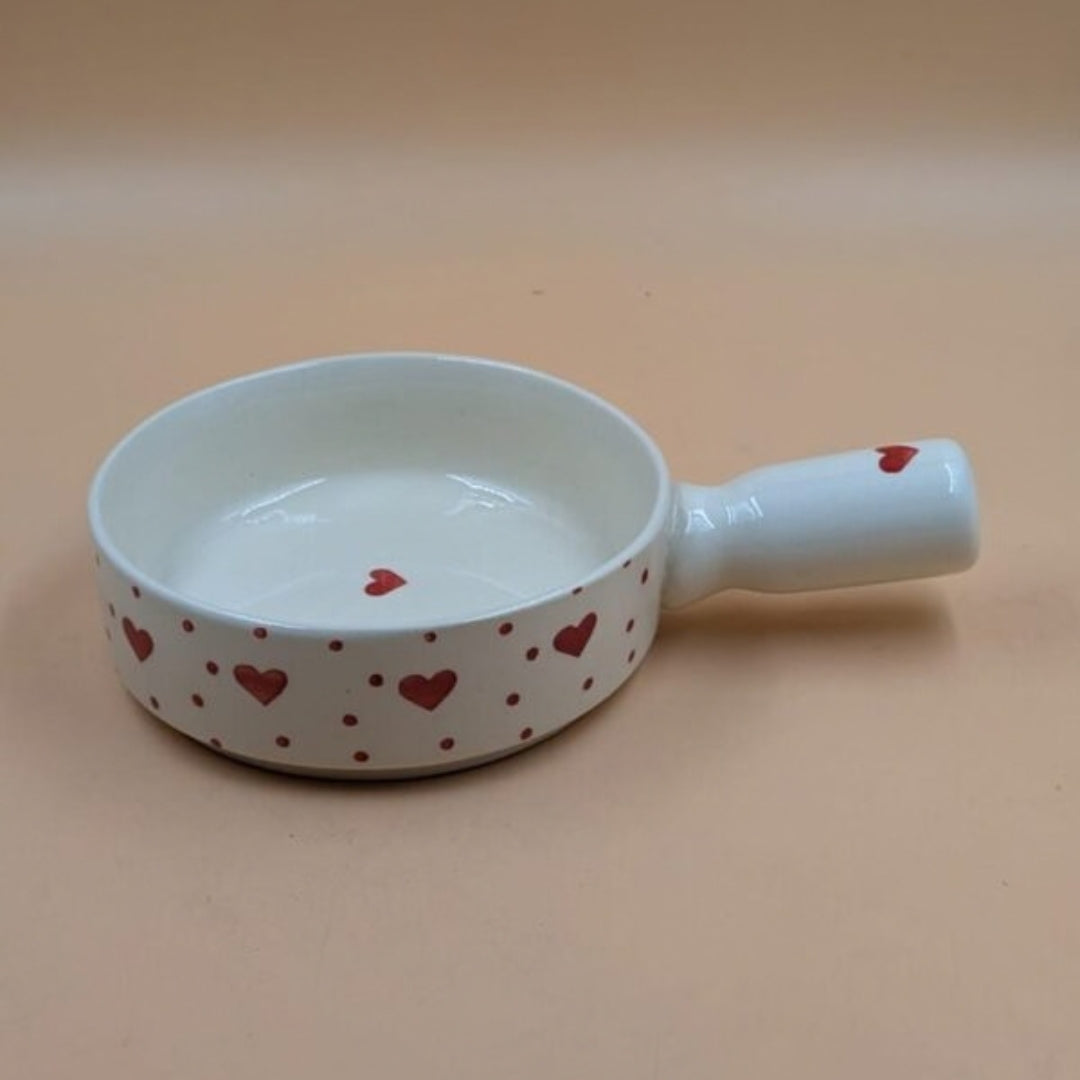 Breakfast Bowl with Handle - Heart Print