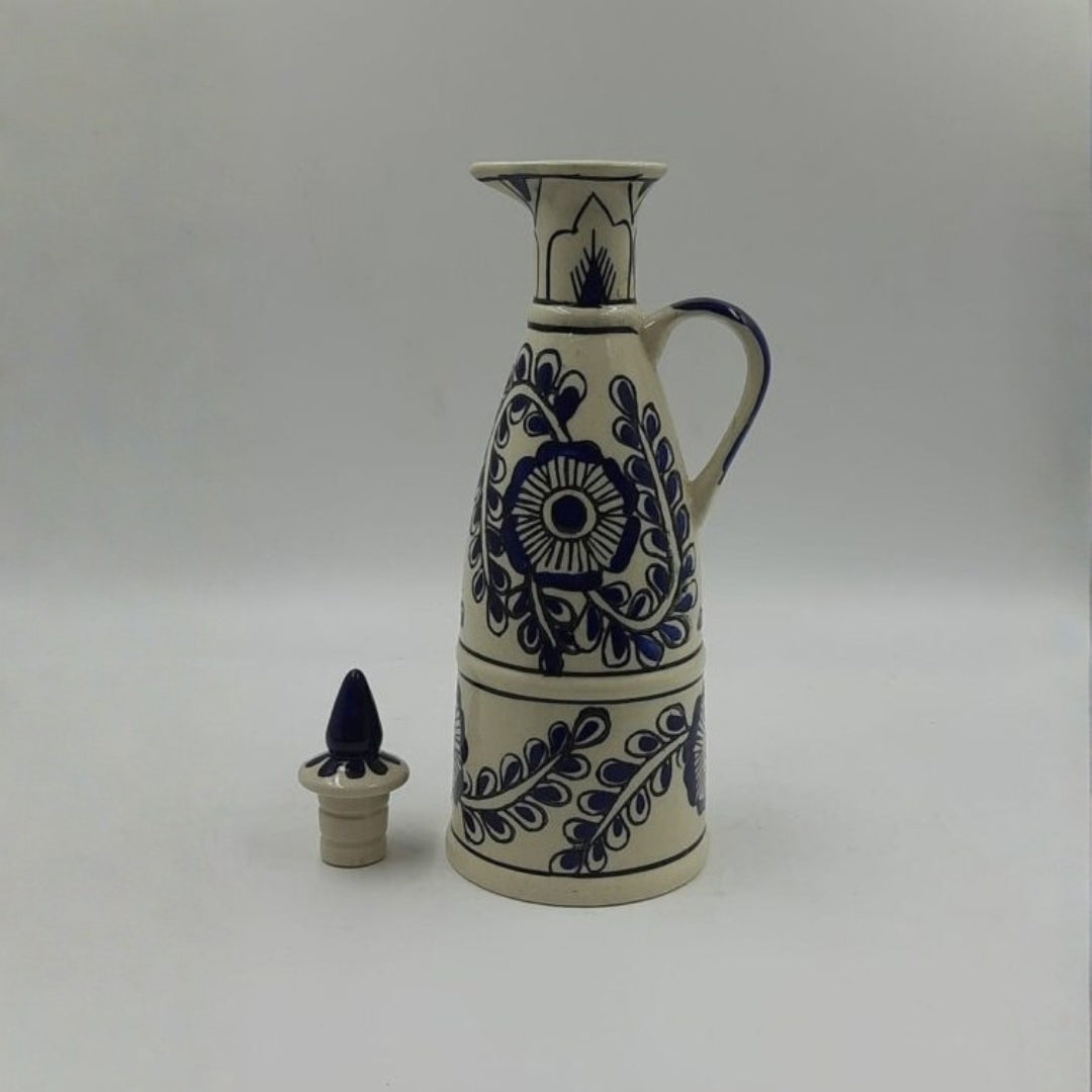 Oil Dispenser - Blue Floral Handpainted