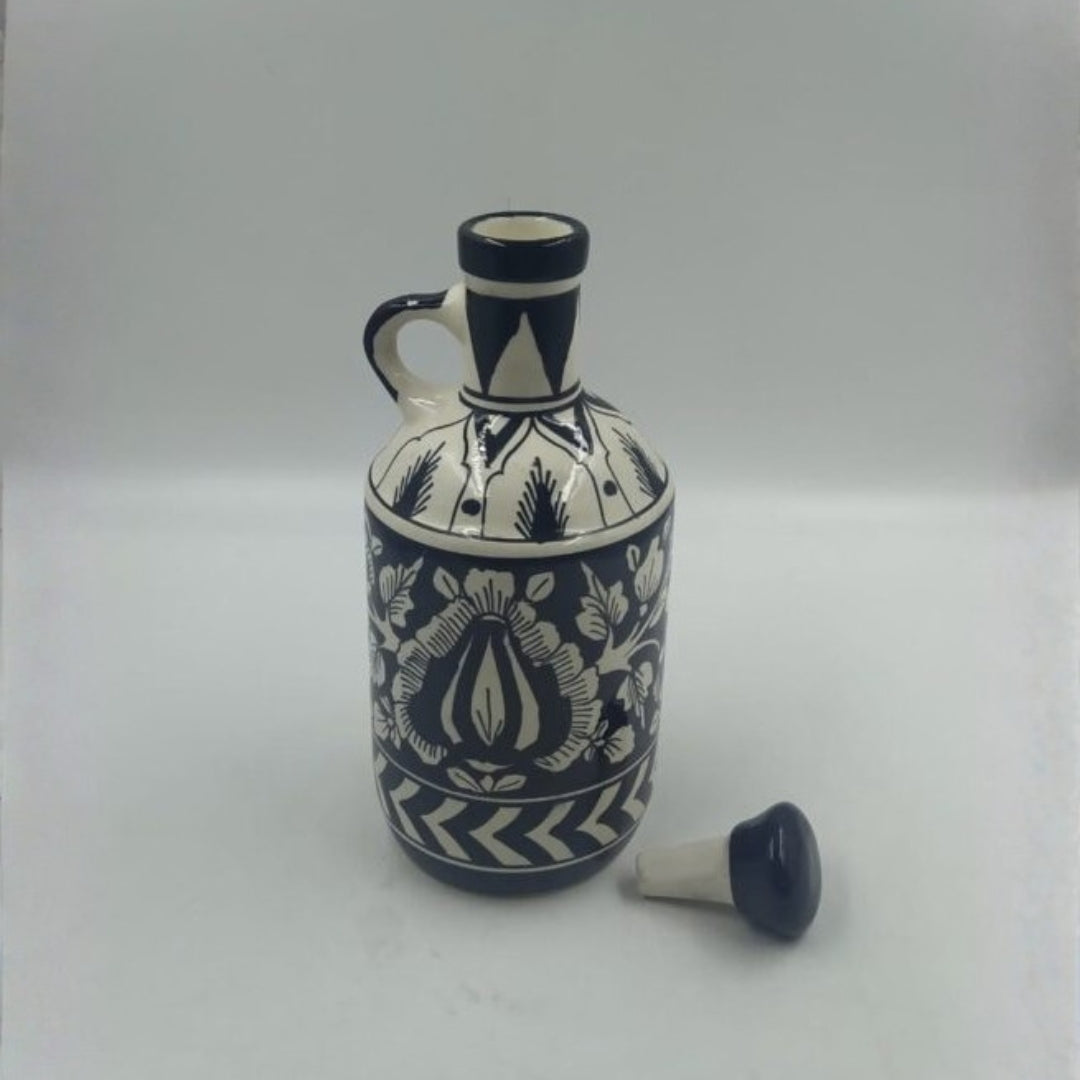 Oil Dispenser - Blue & White Handpainted
