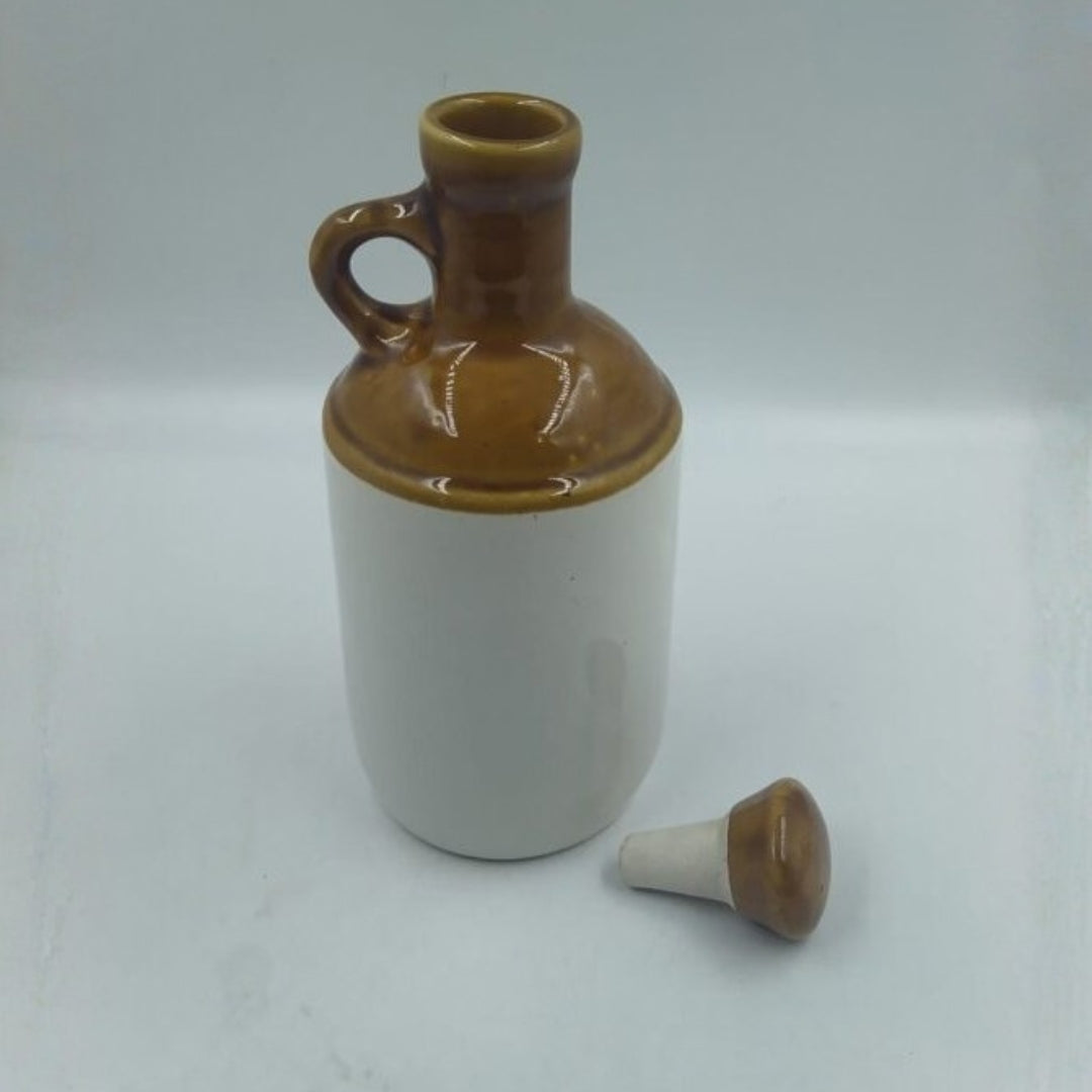 Oil Dispenser - Off-White & Brown Dual Tone