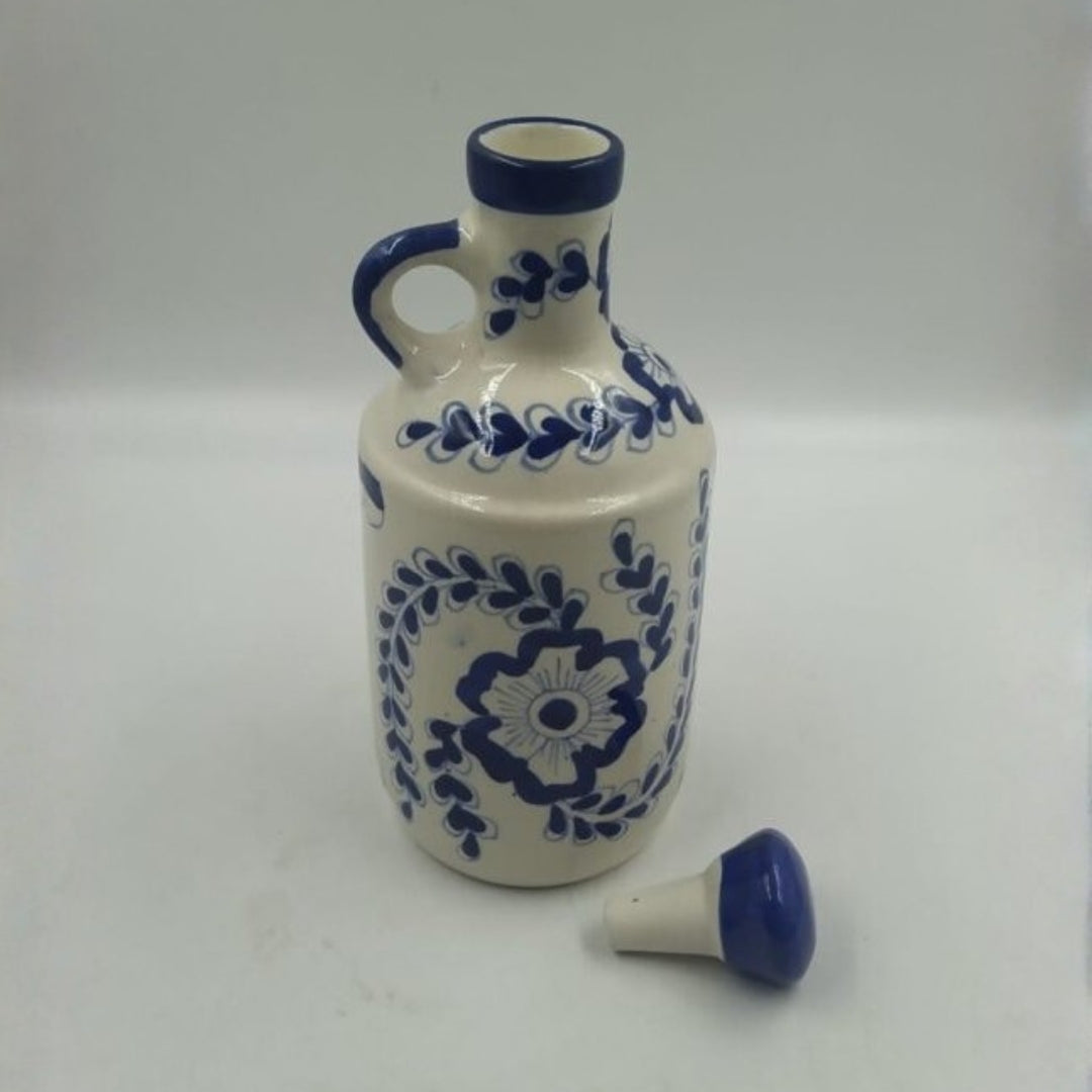 Oil Dispenser - White & Blue Floral Print