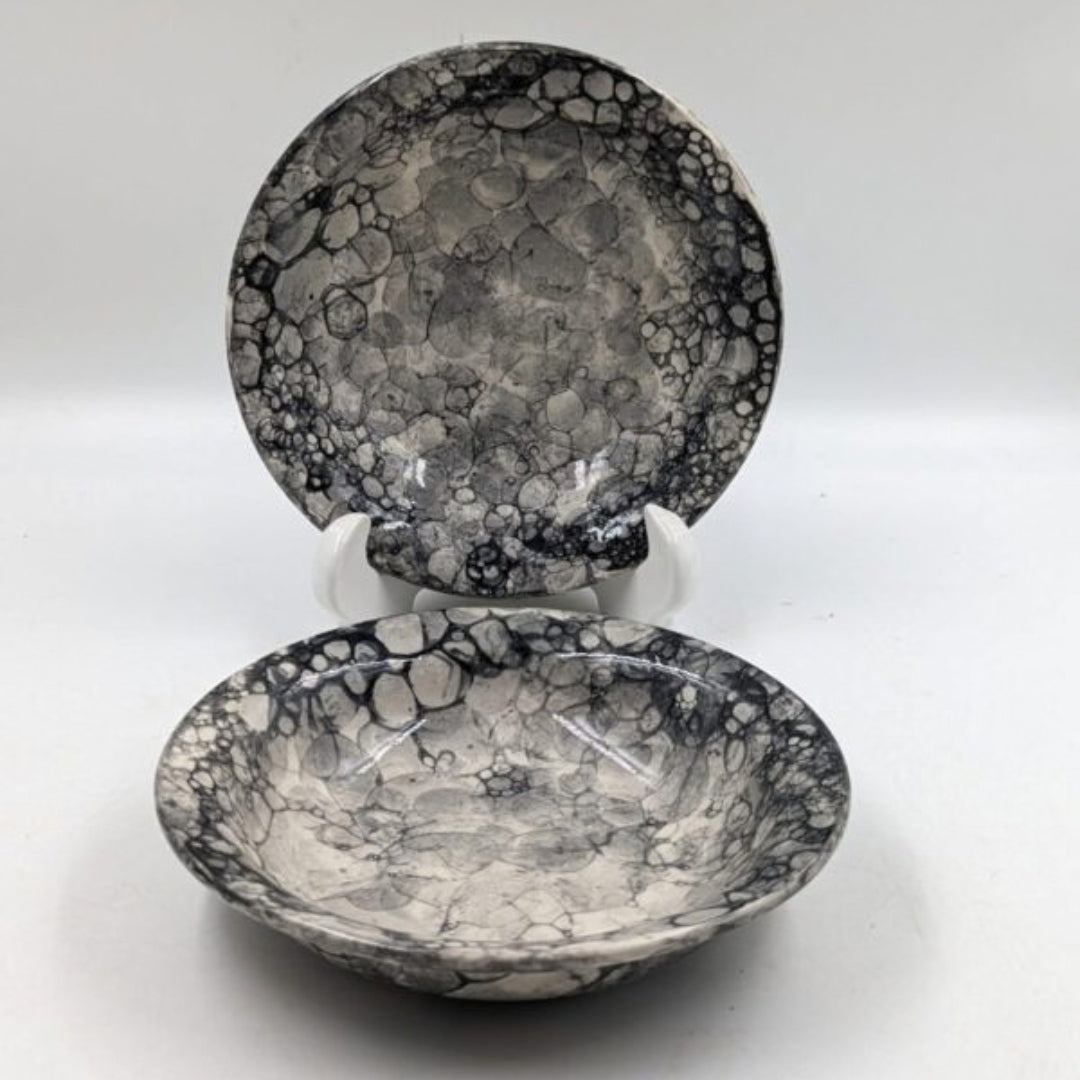 Soup Plates - Black Bubble Design