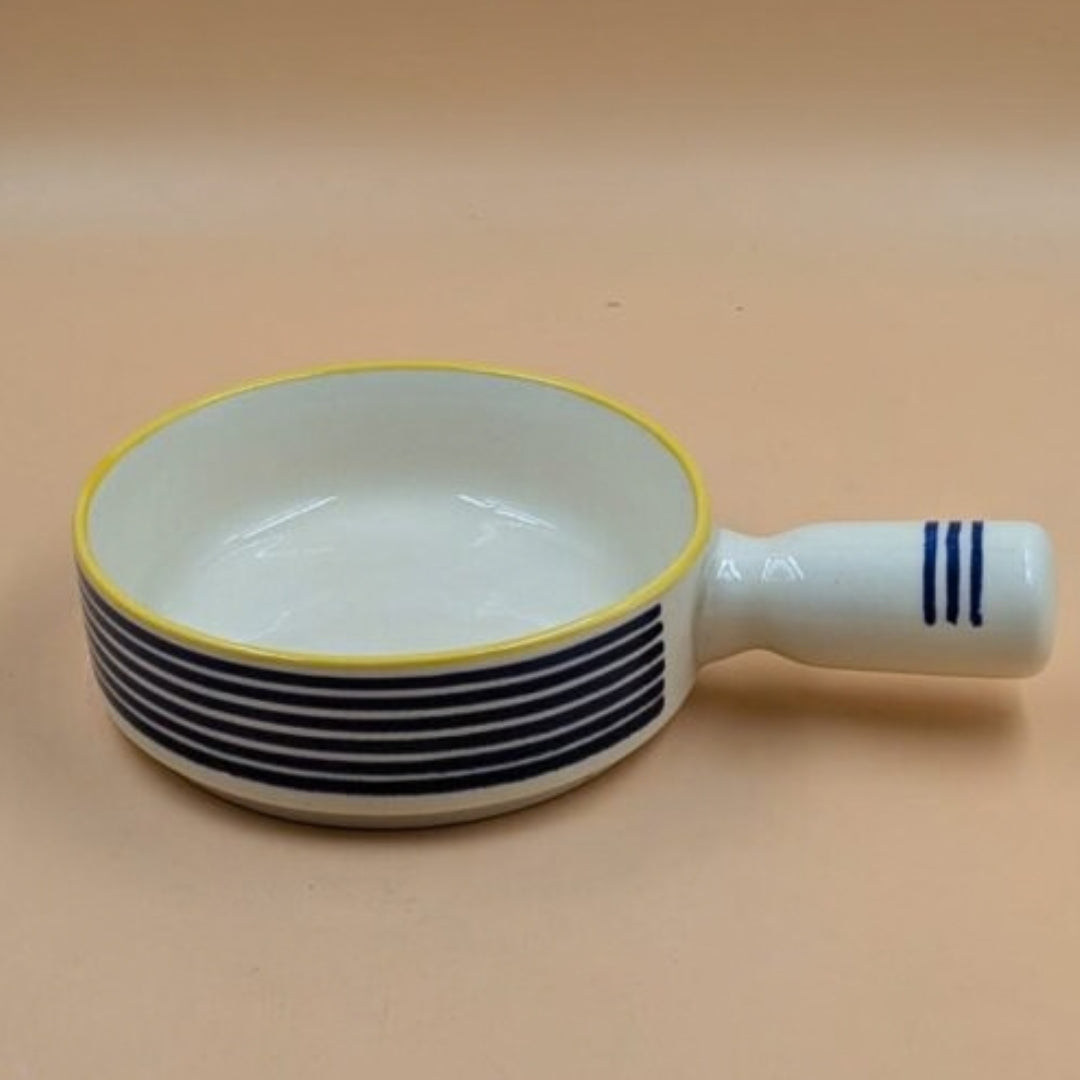 Breakfast Bowl with Handle - Blue Striped