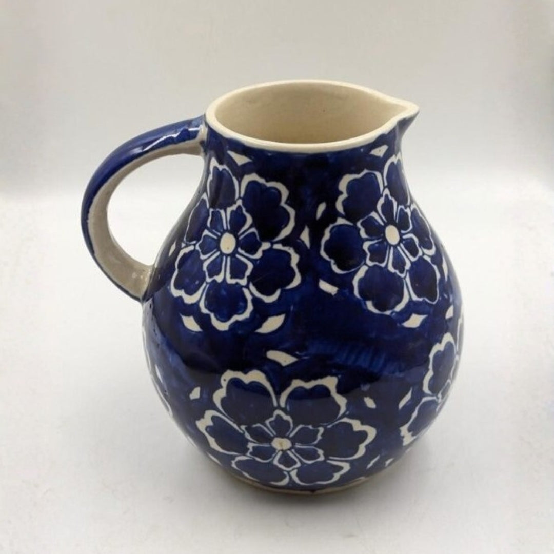 Jug - Deep Blue Floral Handpainted