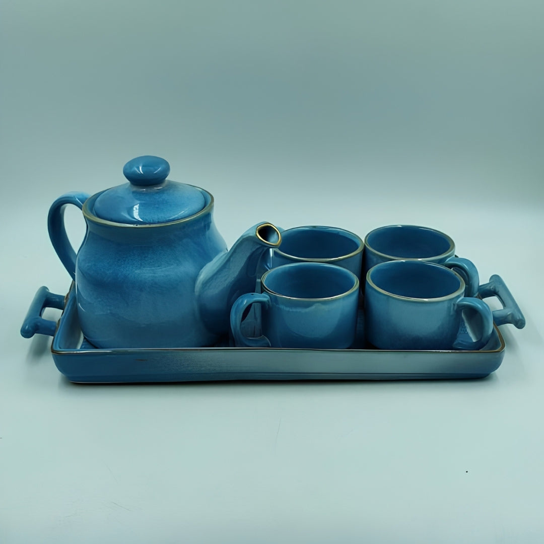 Tea Set - 6 Piece Set, Blue