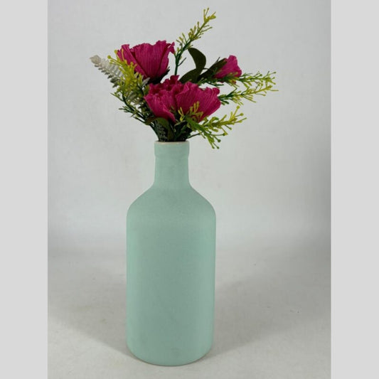 Bottle Flower Vase - Pastel Mint Green Matte