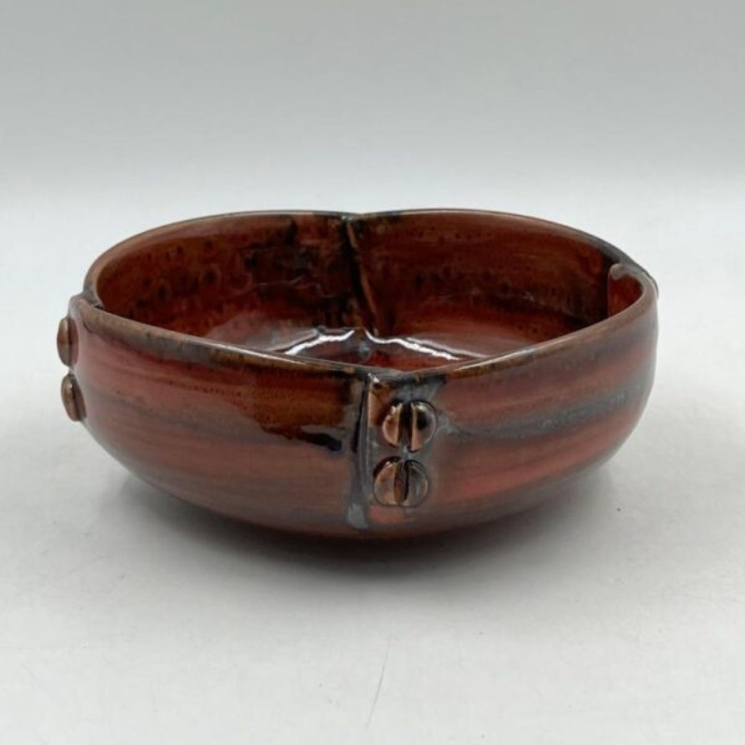 Ceramic Serving Bowl - Rustic Glossy Brown