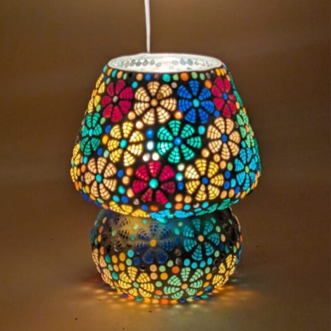 Mosaic Glass Mushroom Table Lamp