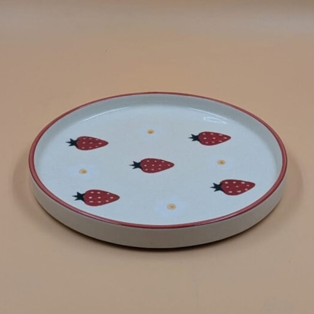 Plate - Strawberry & Daisy Pattern Quarter Plate, 20 cm