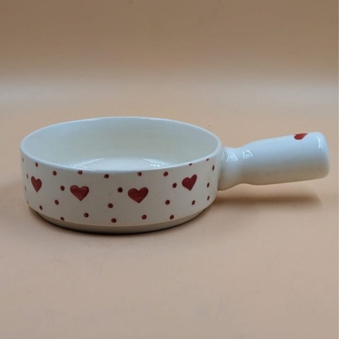 Breakfast Bowl with Handle - Heart Print