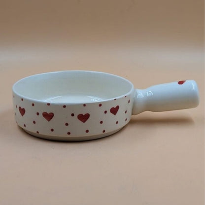 Breakfast Bowl with Handle - Heart Print