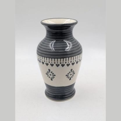 Flower Vase - Minimalist Monochrome Charcoal & White