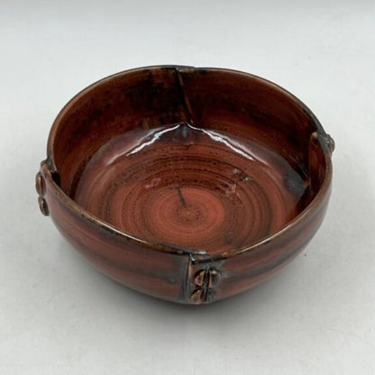 Ceramic Serving Bowl - Rustic Glossy Brown