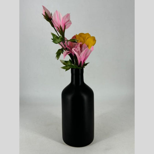 Bottle Flower Vase - Matte Black