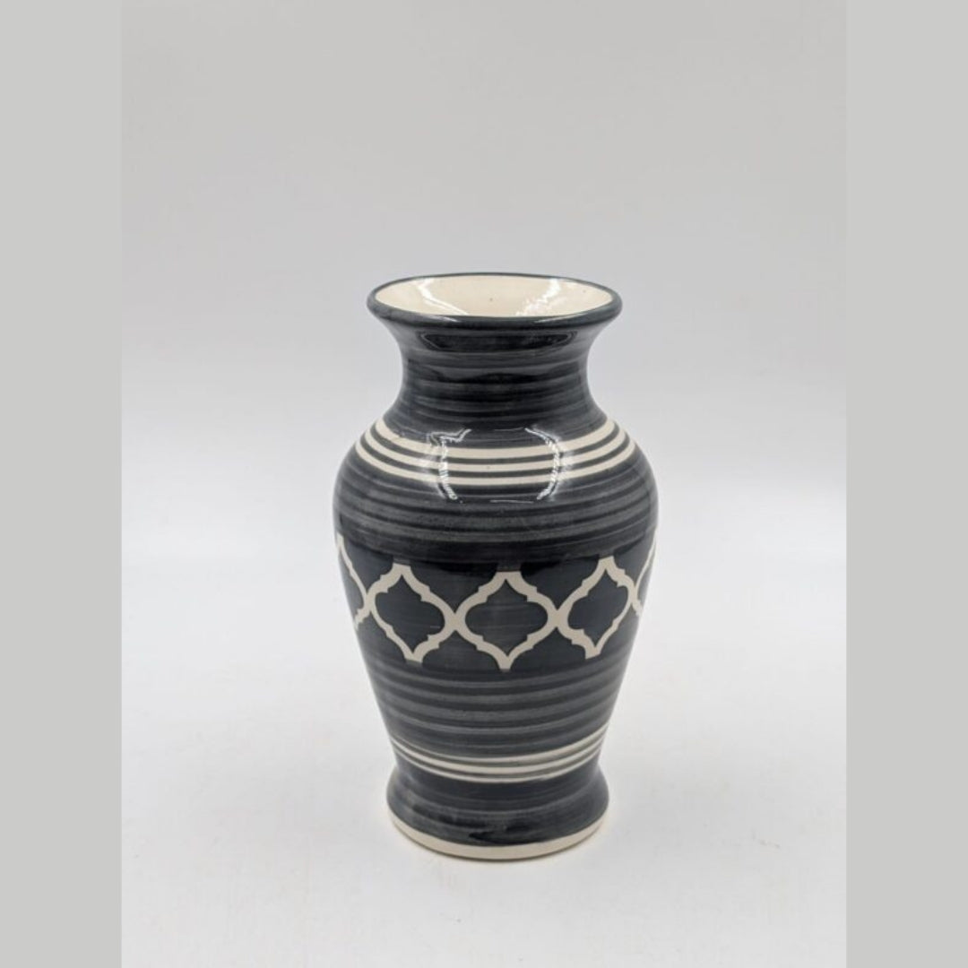 Flower Vase - Charcoal Grey Trellis Vase