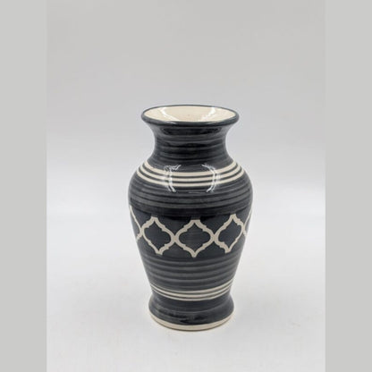 Flower Vase - Charcoal Grey Trellis Vase