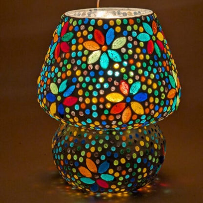 Mosaic Glass Mushroom Table Lamp
