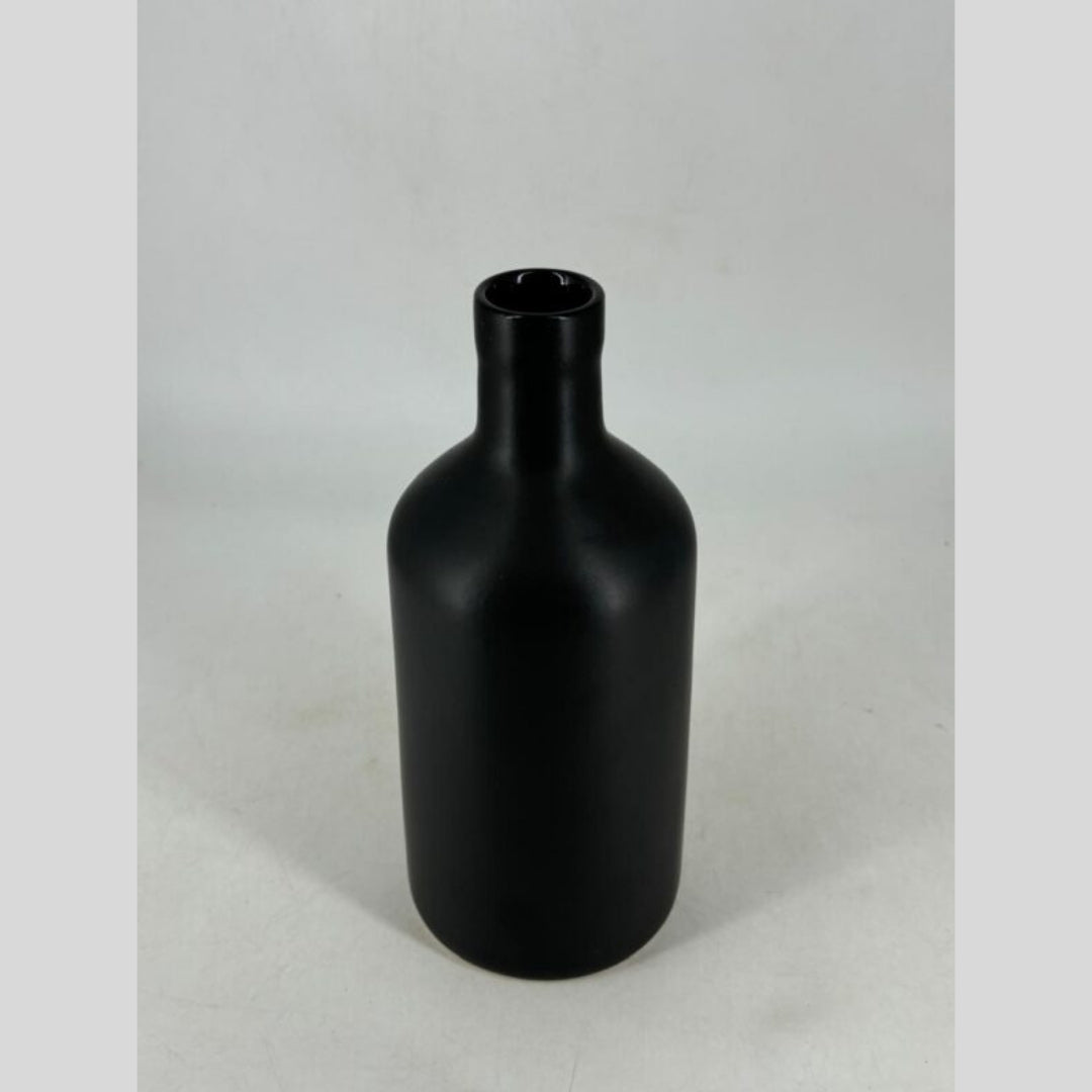 Bottle Flower Vase - Matte Black