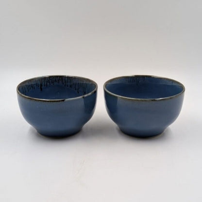 Ceramic Serving Containers / Soup Bowls - Blue Glazed