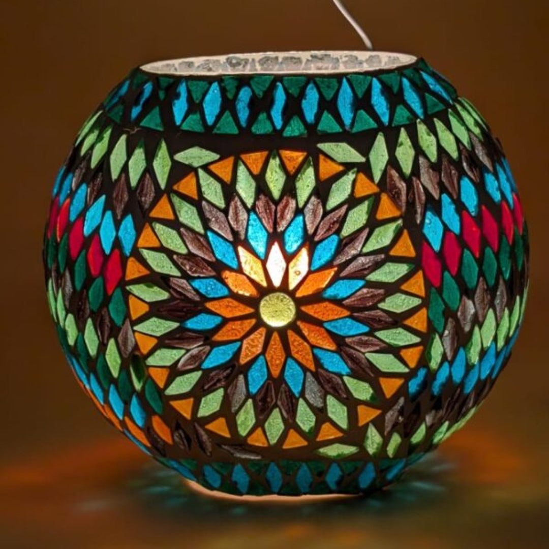 Mosaic Glass Globe Table Lamp