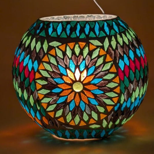 Mosaic Glass Globe Table Lamp