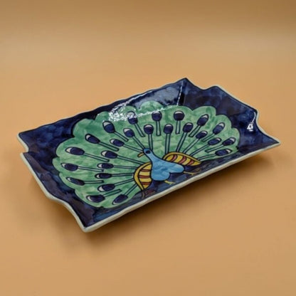 Platter - Rectangular Peacock Design
