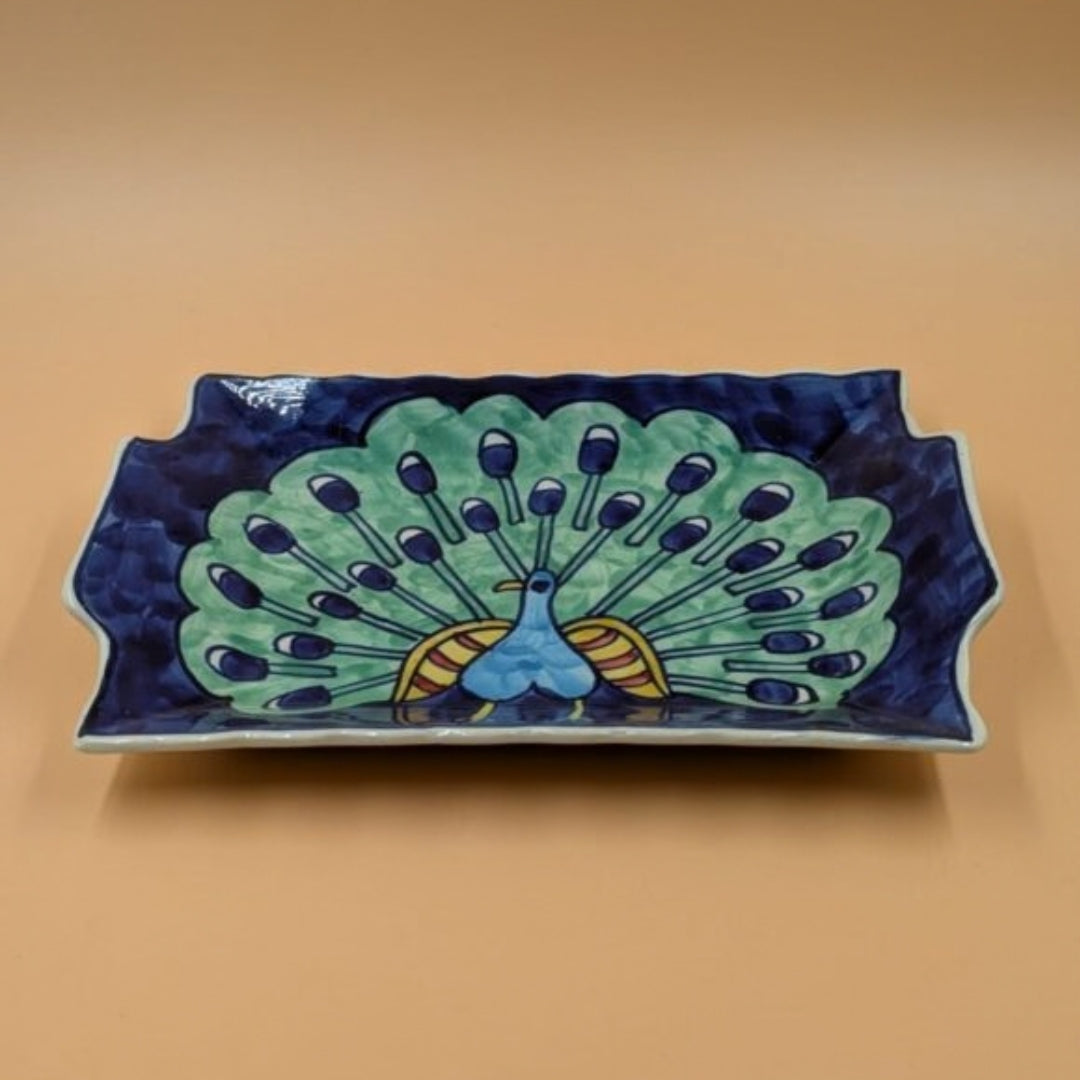 Platter - Rectangular Peacock Design