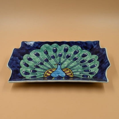 Platter - Rectangular Peacock Design