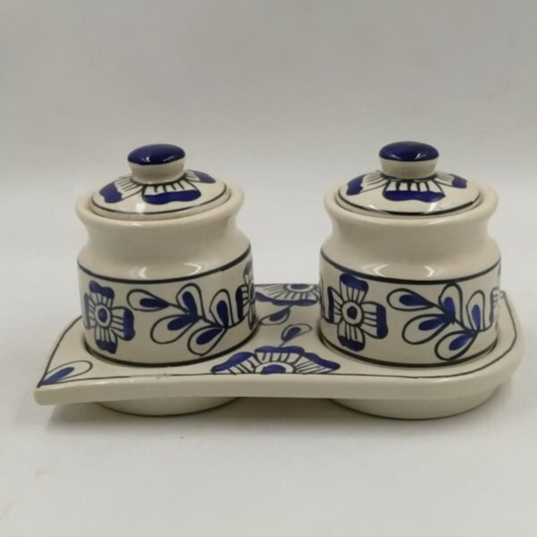 Pickle Jar Set – Blue Flower Design