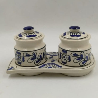 Pickle Jar Set – Blue Flower Design