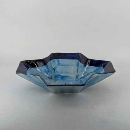 Platter - Geometric Shaped Deep Blue Glazed Bowl Platter