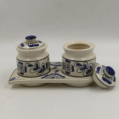 Pickle Jar Set – Blue Flower Design