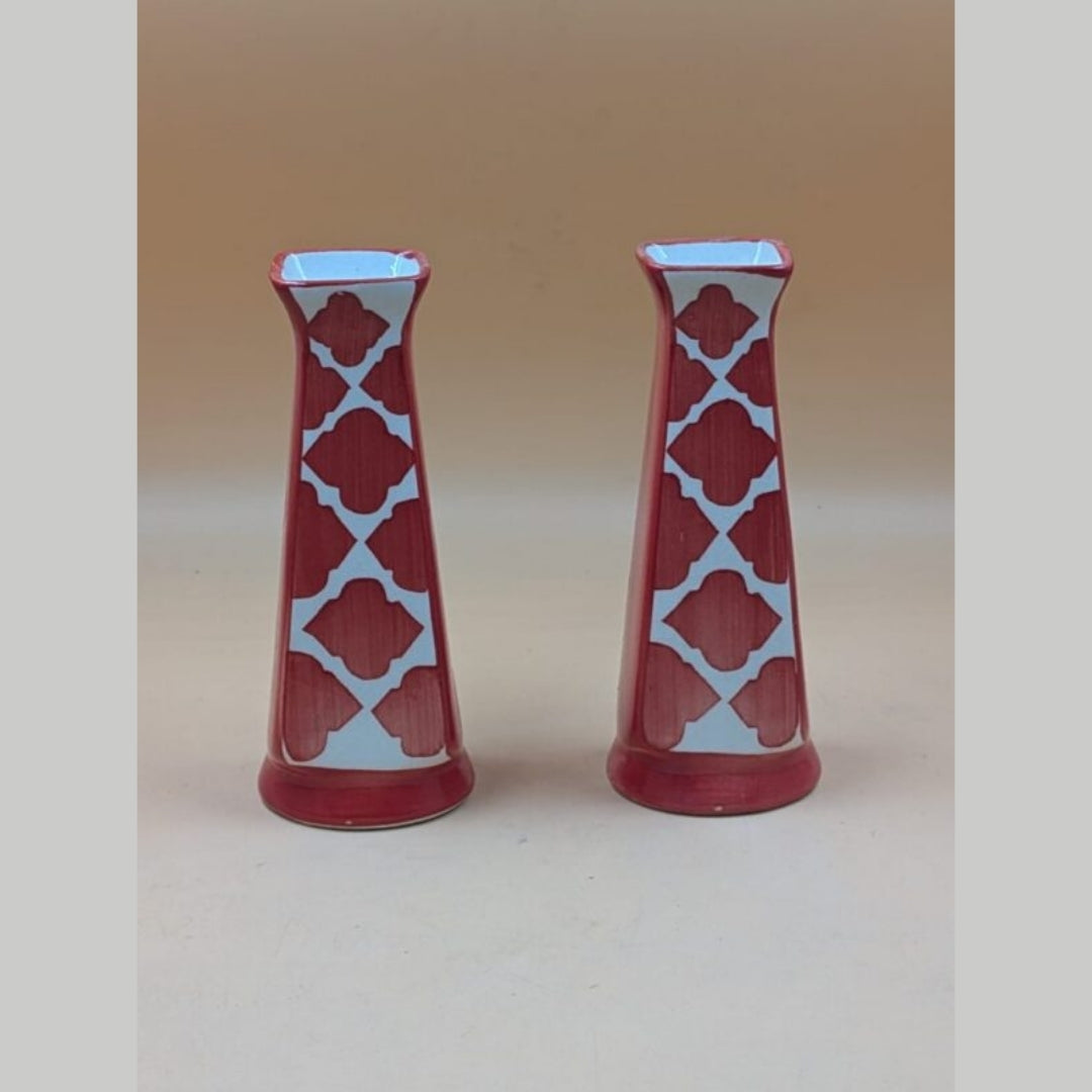 Flower Vase - Set of 2 Crimson Red