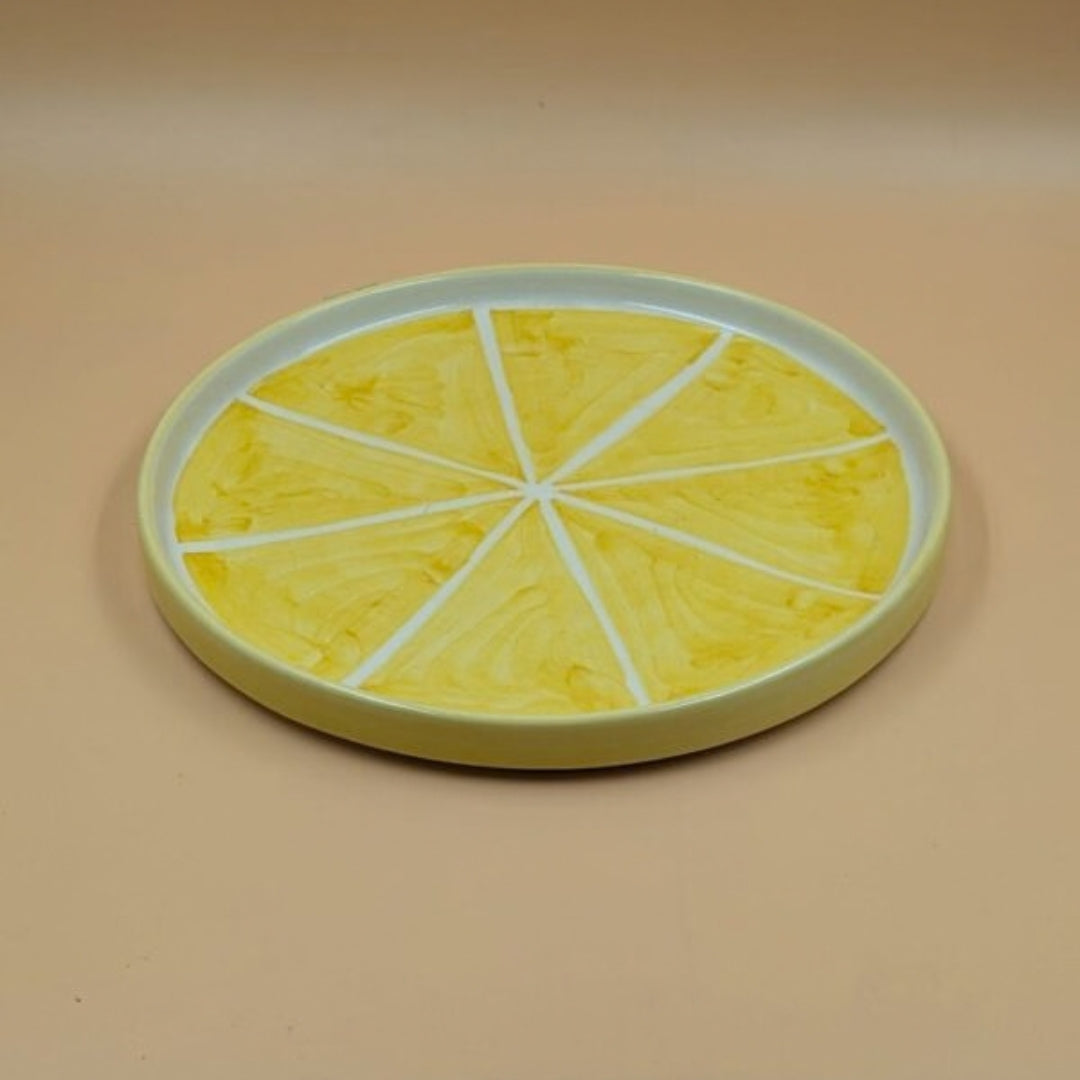 Plate - Yellow Lemon Slice Pattern