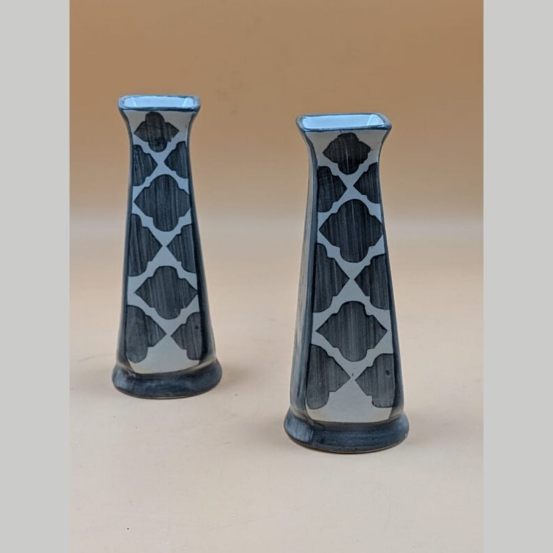 Flower Vase - Set of 2 Charcoal Grey