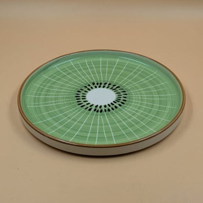 Plate - Green Kiwi Fruit Slice Pattern