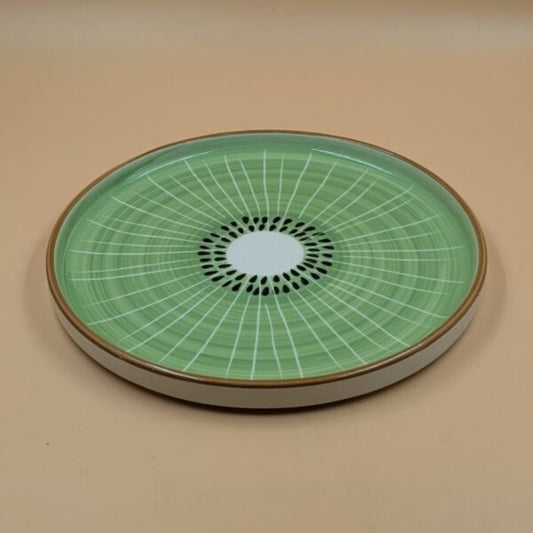 Plate - Green Kiwi Fruit Slice Pattern