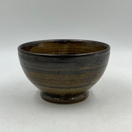 Ceramic Deep Serving Bowl - Wooden Shade Reactive Brown Glaze