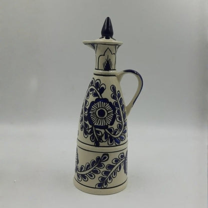 Oil Dispenser - Blue Floral Handpainted