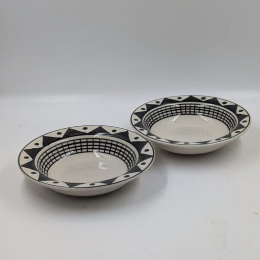 Soup Plates - Black & White Tribal / Geometric Pattern