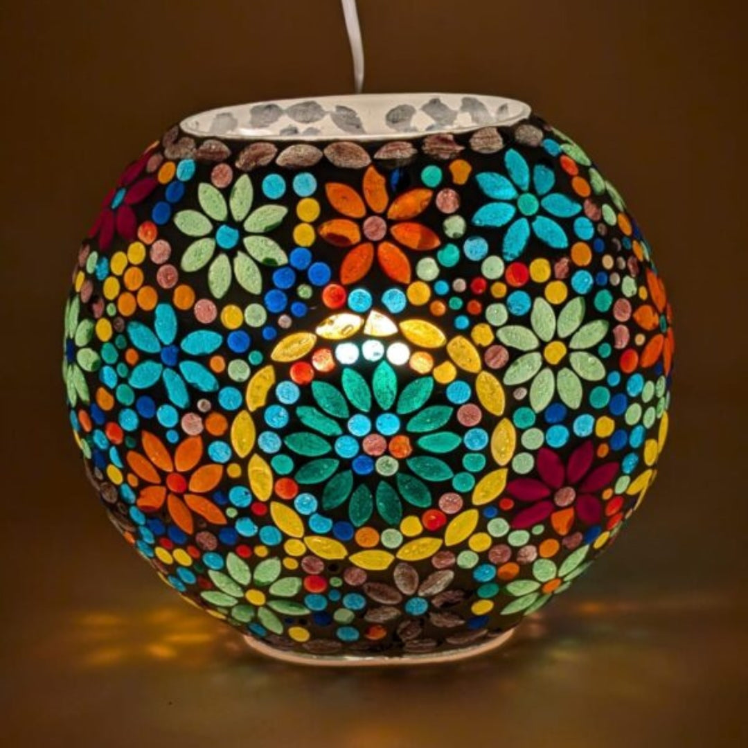 Mosaic Glass Globe Table Lamp