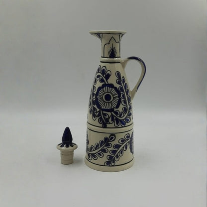 Oil Dispenser - Blue Floral Handpainted