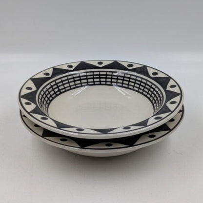 Soup Plates - Black & White Tribal / Geometric Pattern