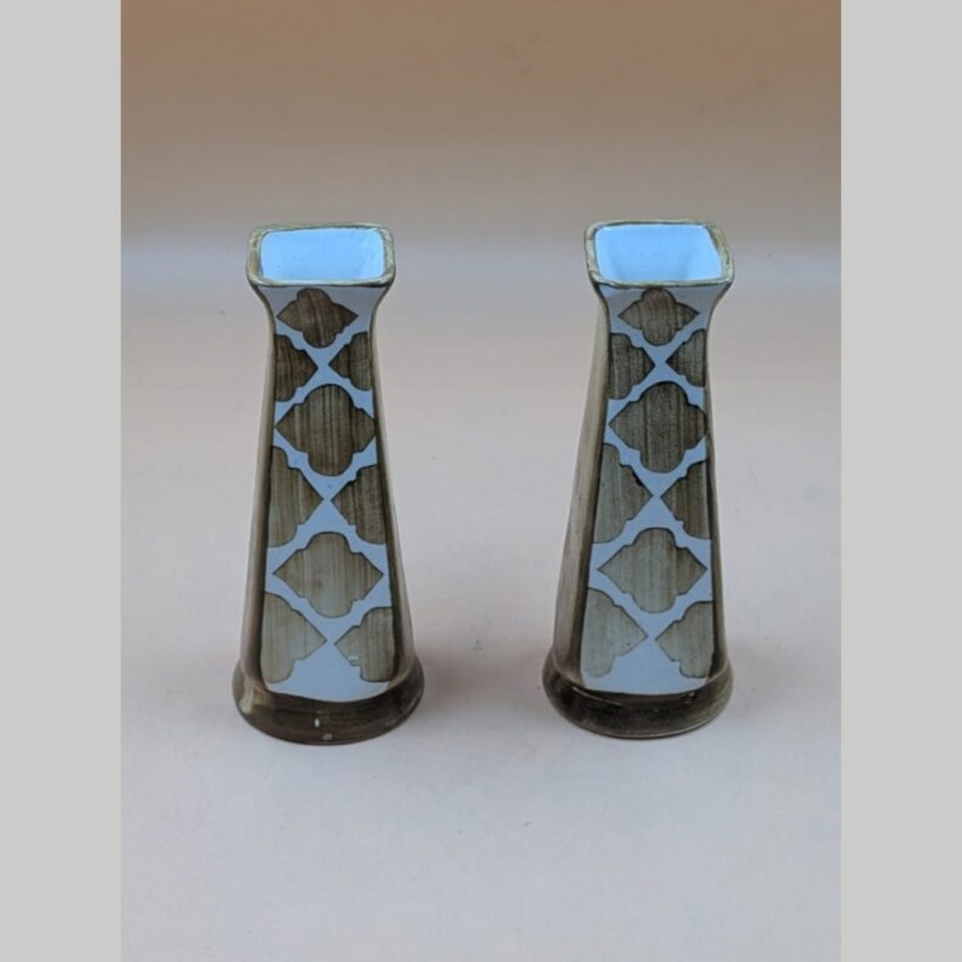 Flower Vase - Set of 2 Earthy Olive Green