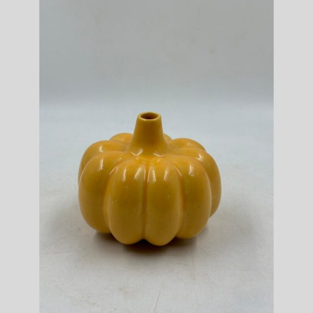 Pumpkin Flower Vase - Glossy Mustard Yellow