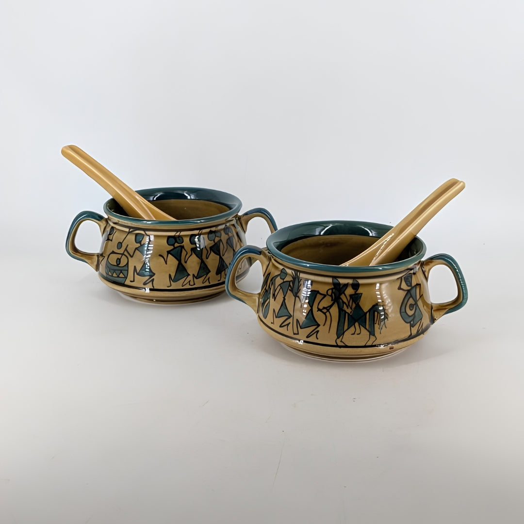 Soup Cups - Set of 2 with Spoons