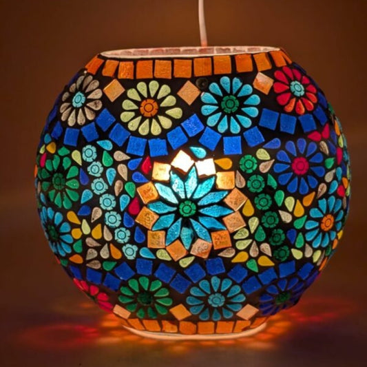 Mosaic Glass Globe Table Lamp
