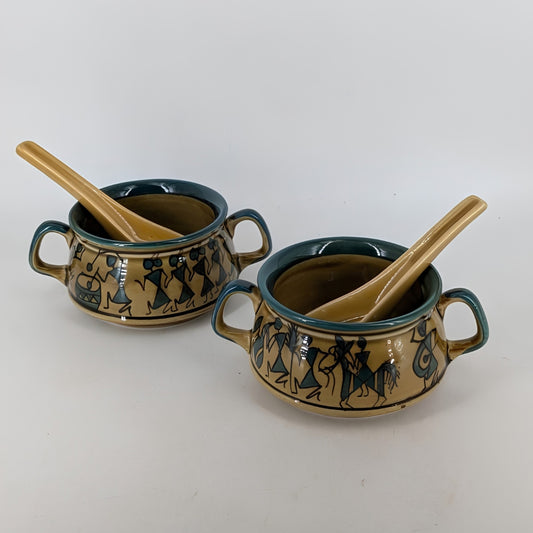 Soup Cups - Set of 2 with Spoons