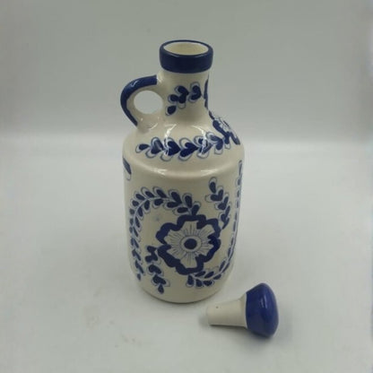 Oil Dispenser - White & Blue Floral Print
