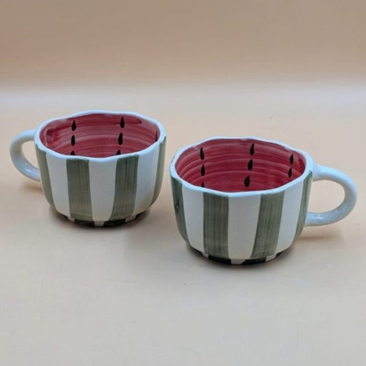 Ceramic Soup Cups - Watermelon Theme